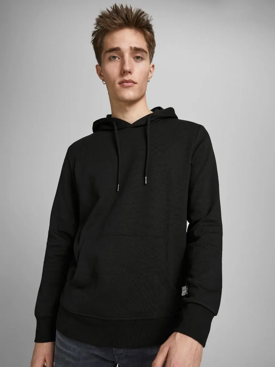 Jack & Jones Basic Plain Hooded Sweatshirts Black