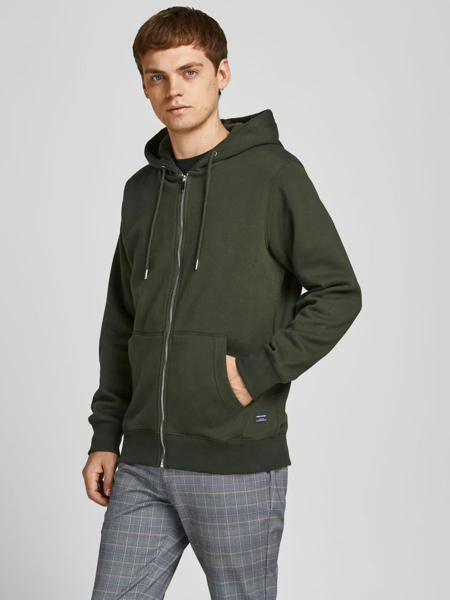 Jack & Jones Casual Zip Hooded Sweatshirts Forest Night