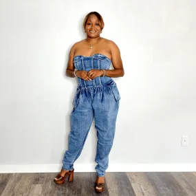 'Jalisa' Baggy Denim Jumpsuit