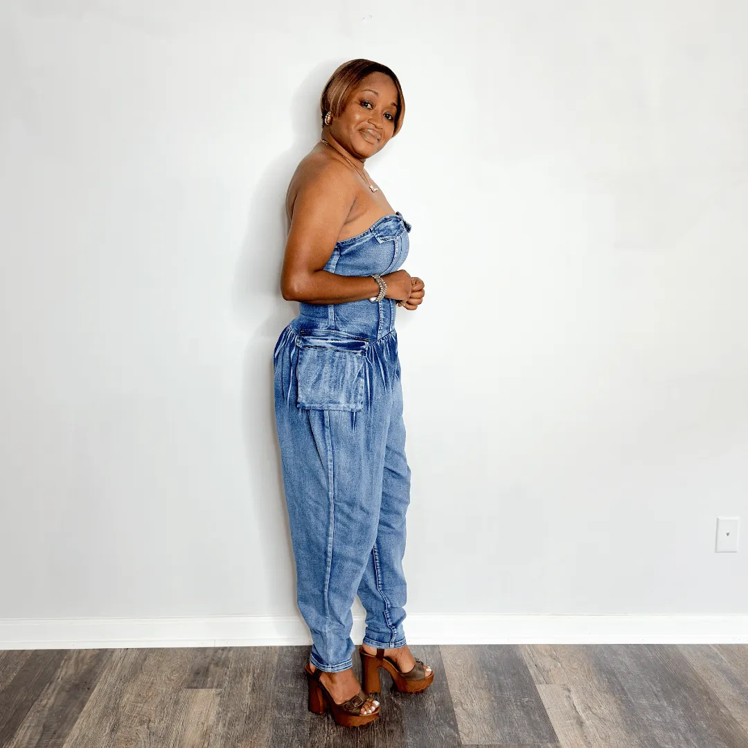 'Jalisa' Baggy Denim Jumpsuit