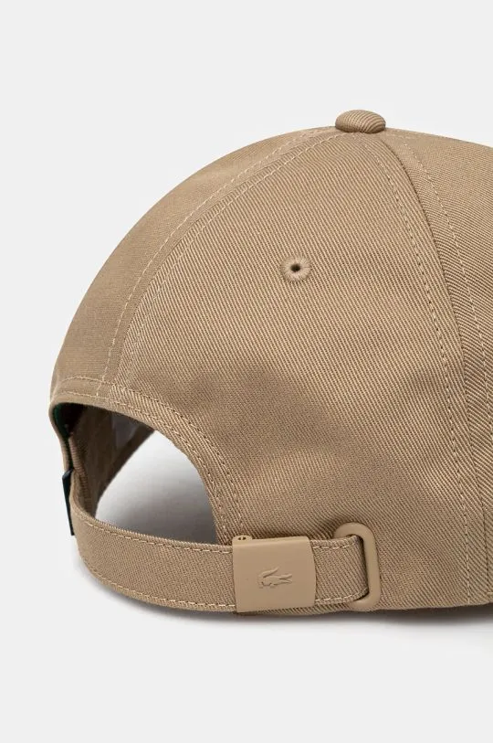 Lacoste cotton baseball cap beige color smooth