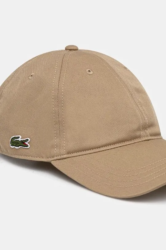 Lacoste cotton baseball cap beige color smooth