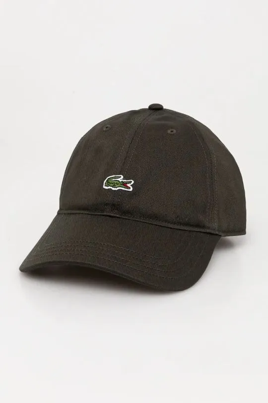 Lacoste cotton baseball cap green color with an application