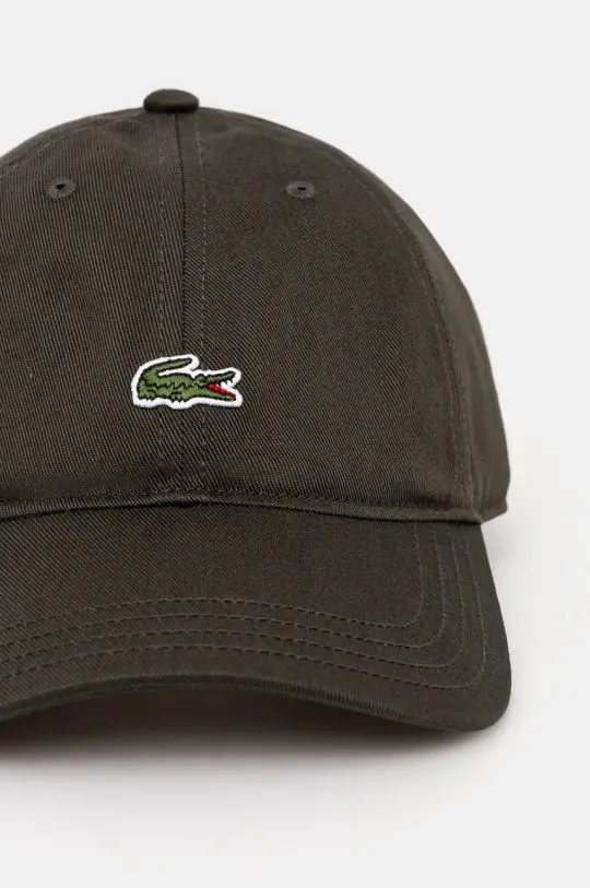 Lacoste cotton baseball cap green color with an application