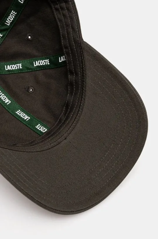 Lacoste cotton baseball cap green color with an application