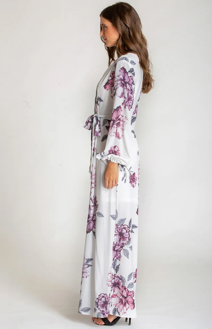 Long Sleeve Floral Jumpsuit with Wide Leg (SJP386B)