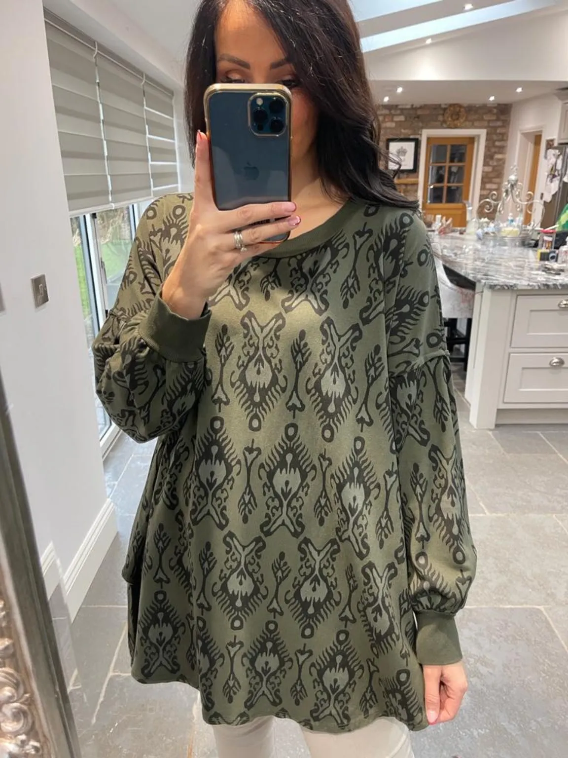 Long Sleeve Patterned Top Greta