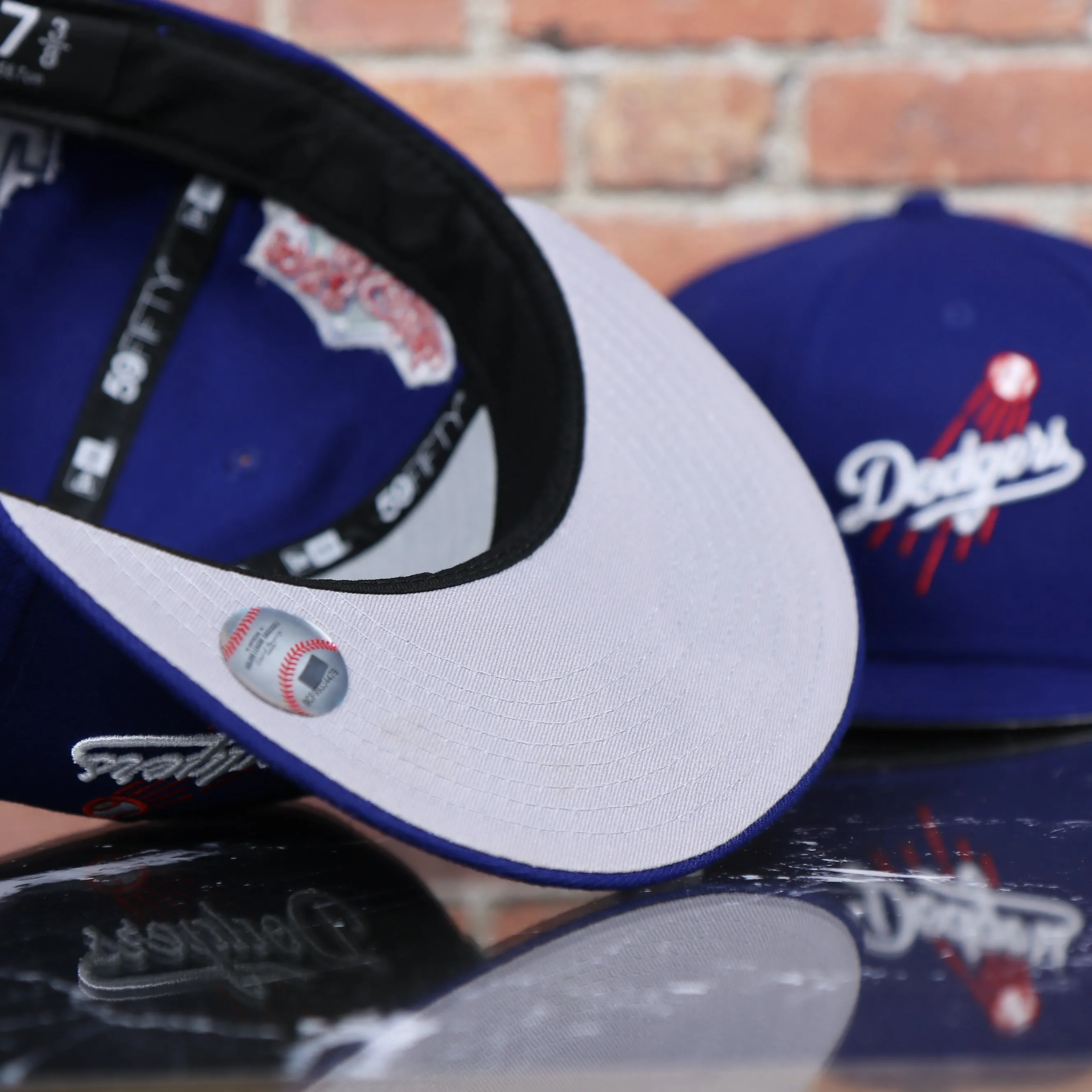 Los Angeles Dodgers Patch Pride All Over Gray Bottom Side Patch 59Fifty Fitted Cap | Royal Blue