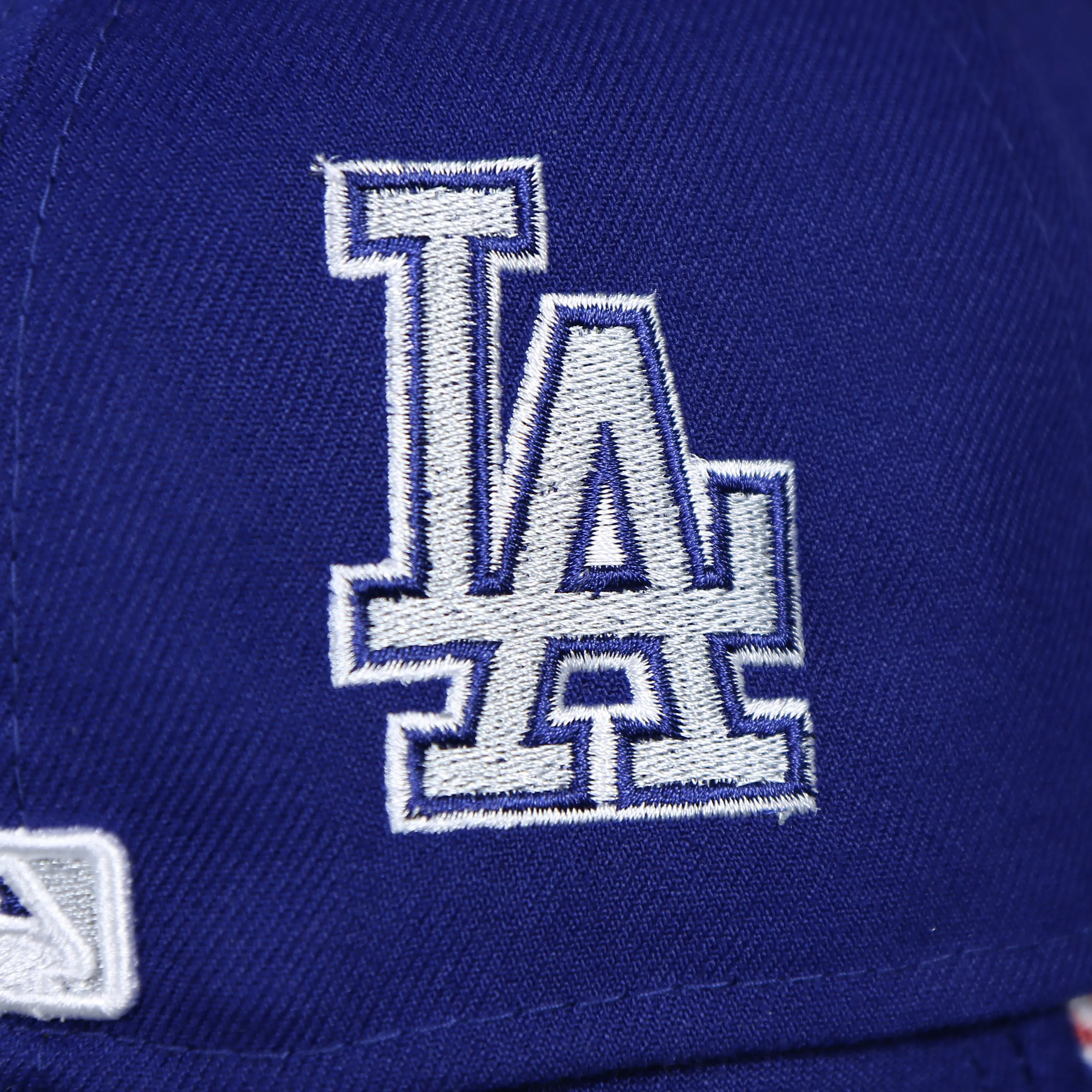 Los Angeles Dodgers Patch Pride All Over Gray Bottom Side Patch 59Fifty Fitted Cap | Royal Blue