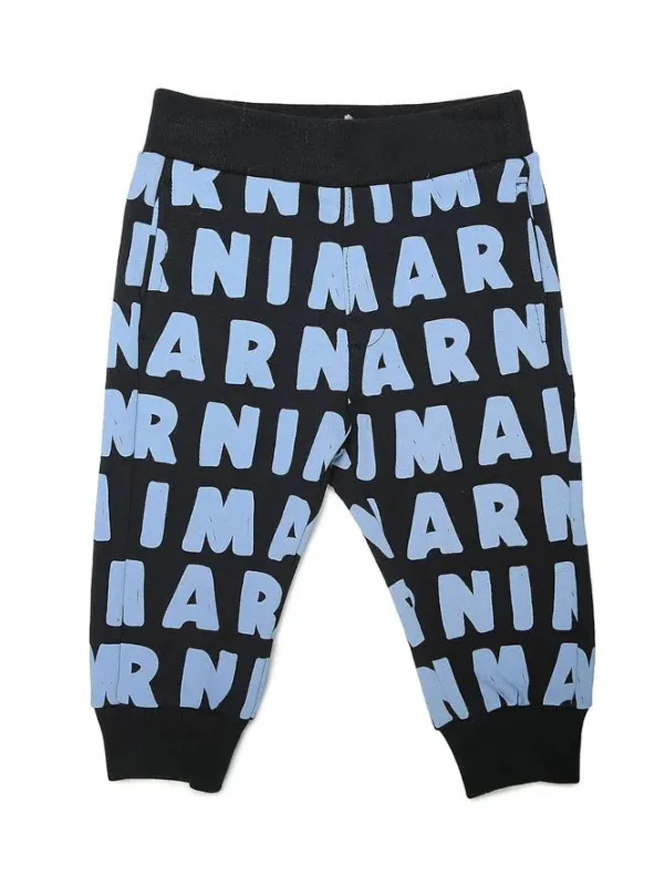 Marni Track Pants Allover Logo Blue