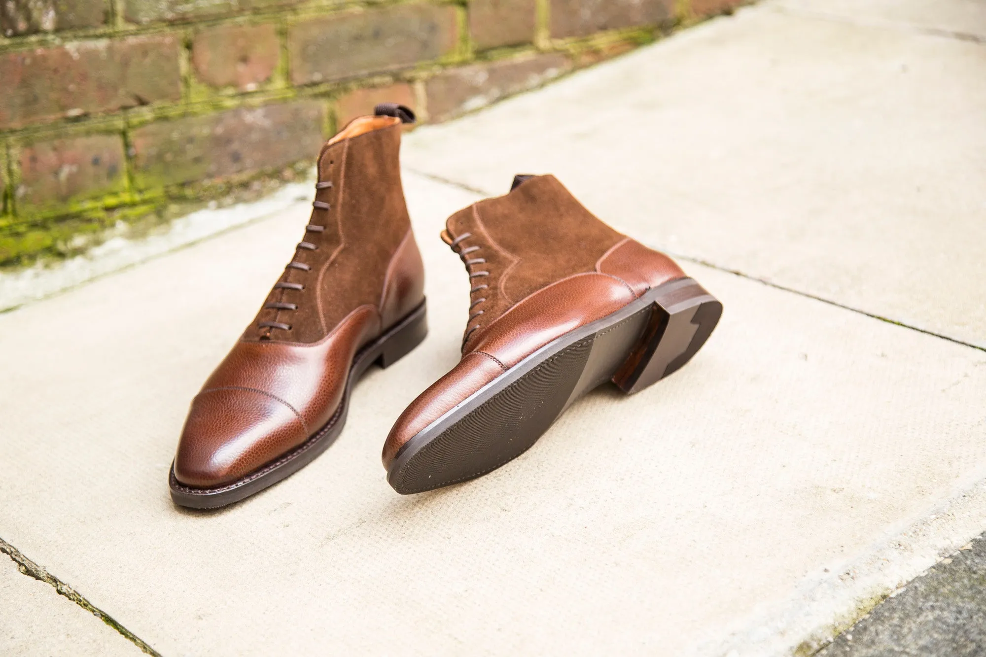 Meadowbrook - MTO - Brown Soft Grain / Dark Brown Suede - LPB Last - City Rubber Sole