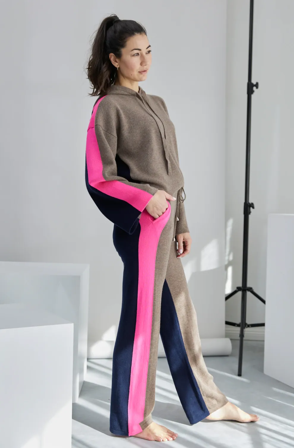 Mia Fratino - Sasha Pants Chestnut / Hot Pink / French Navy