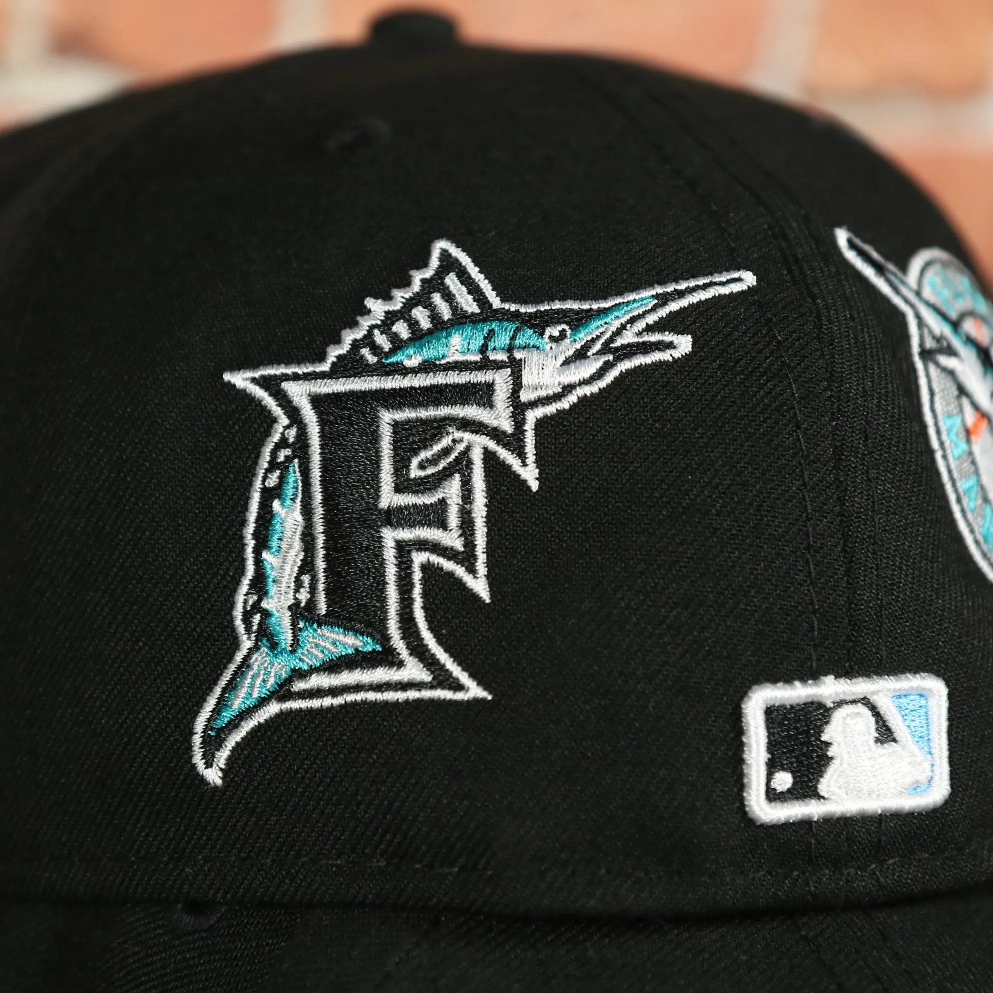 Miami Marlins Patch Pride All Over Gray Bottom Side Patch 59Fifty Fitted Cap