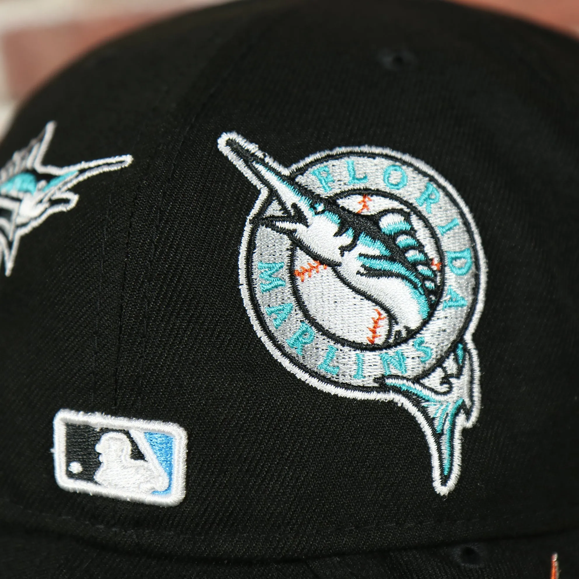 Miami Marlins Patch Pride All Over Gray Bottom Side Patch 59Fifty Fitted Cap