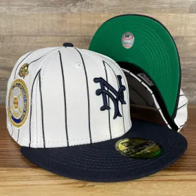 New York Giants Cooperstown 5950 Day Side Patch Green Bottom 59Fifty Fitted Cap | Pin Stripes