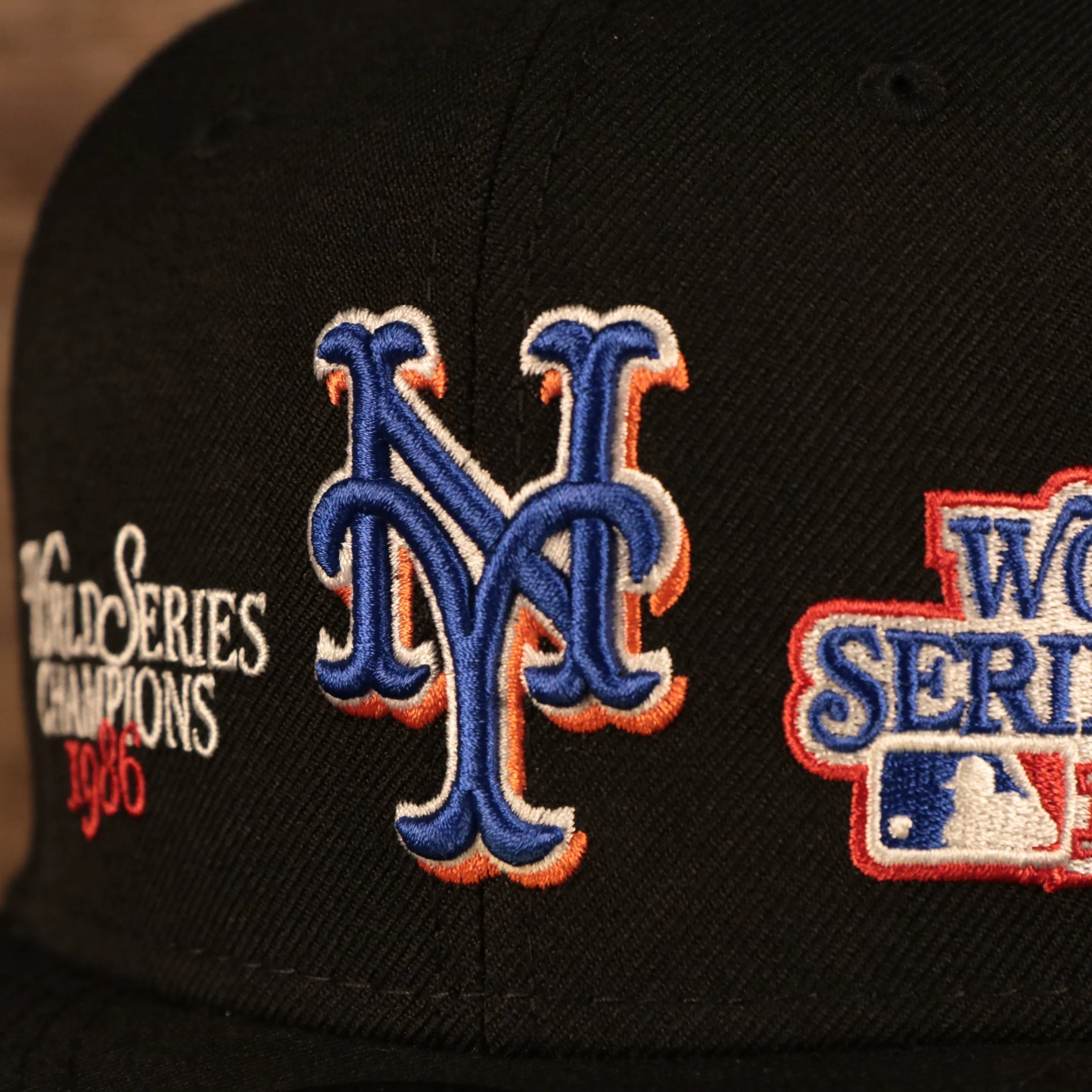 New York Mets 1986 World Series Script Patch Gray Bottom 59Fifty Fitted Cap