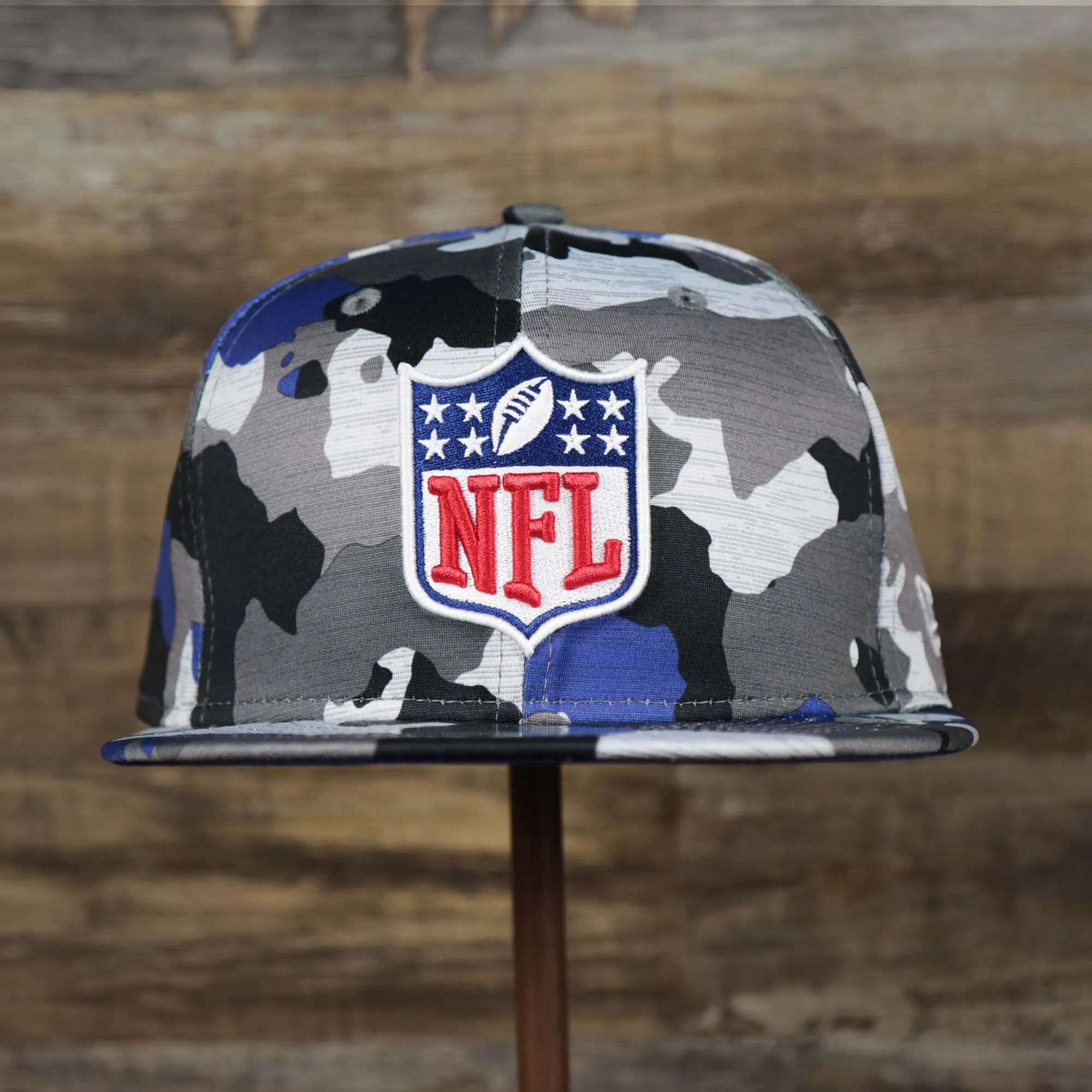 NFL Logo OnField Summer Training 2022 Camo 9Fifty Snapback | Royal Blue Camo 9Fifty