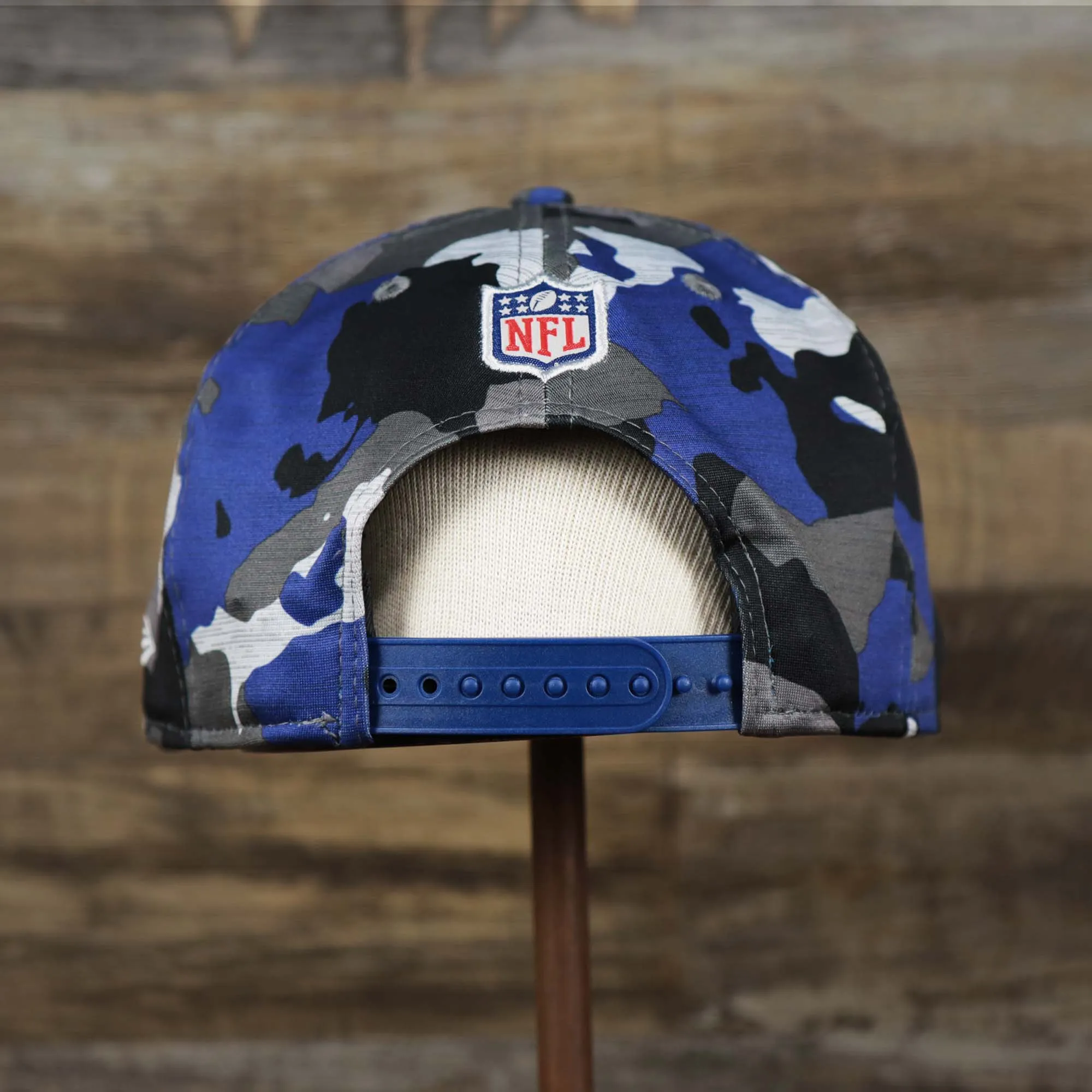 NFL Logo OnField Summer Training 2022 Camo 9Fifty Snapback | Royal Blue Camo 9Fifty