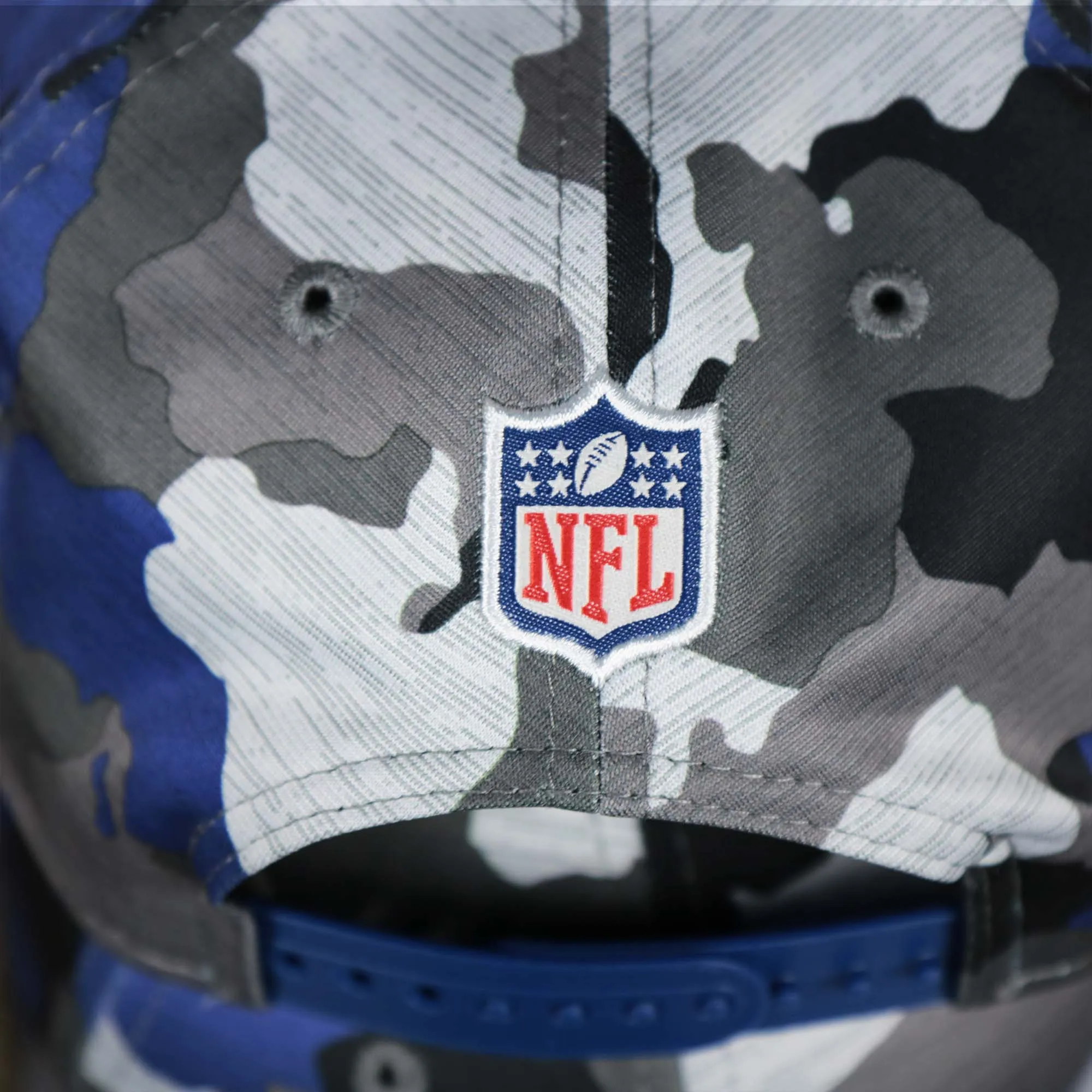 NFL Logo OnField Summer Training 2022 Camo 9Fifty Snapback | Royal Blue Camo 9Fifty