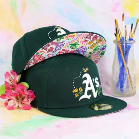 Oakland Athletics Floral Print Undervisor Spring Embroidery 59Fifty Fitted Cap | Green 59Fifty Cap