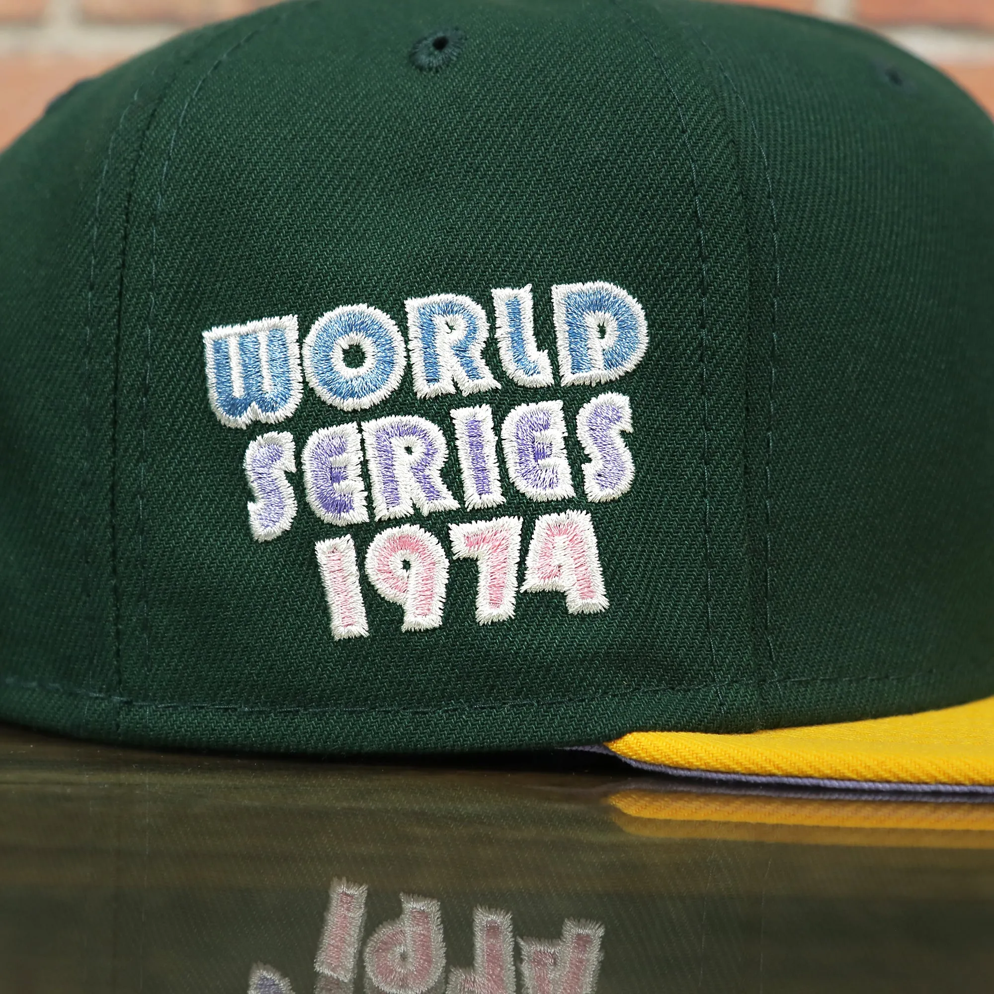 Oakland Athletics Pop Sweat Pastel World Series Side Patch Fitted Cap With Purple Undervisor | Green 59Fifty Cap