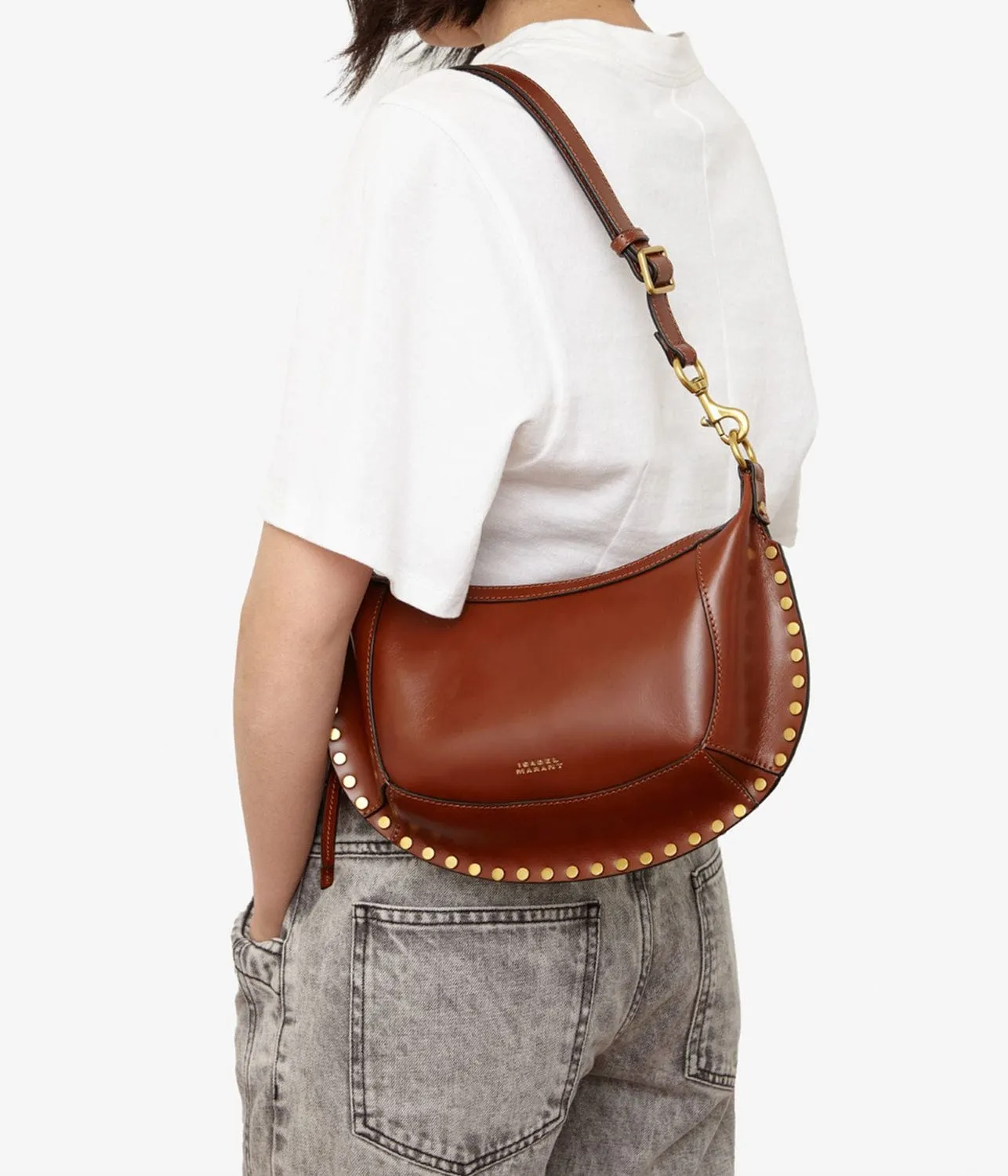 OSKAN MOON SHOULDER BAG- COGNAC