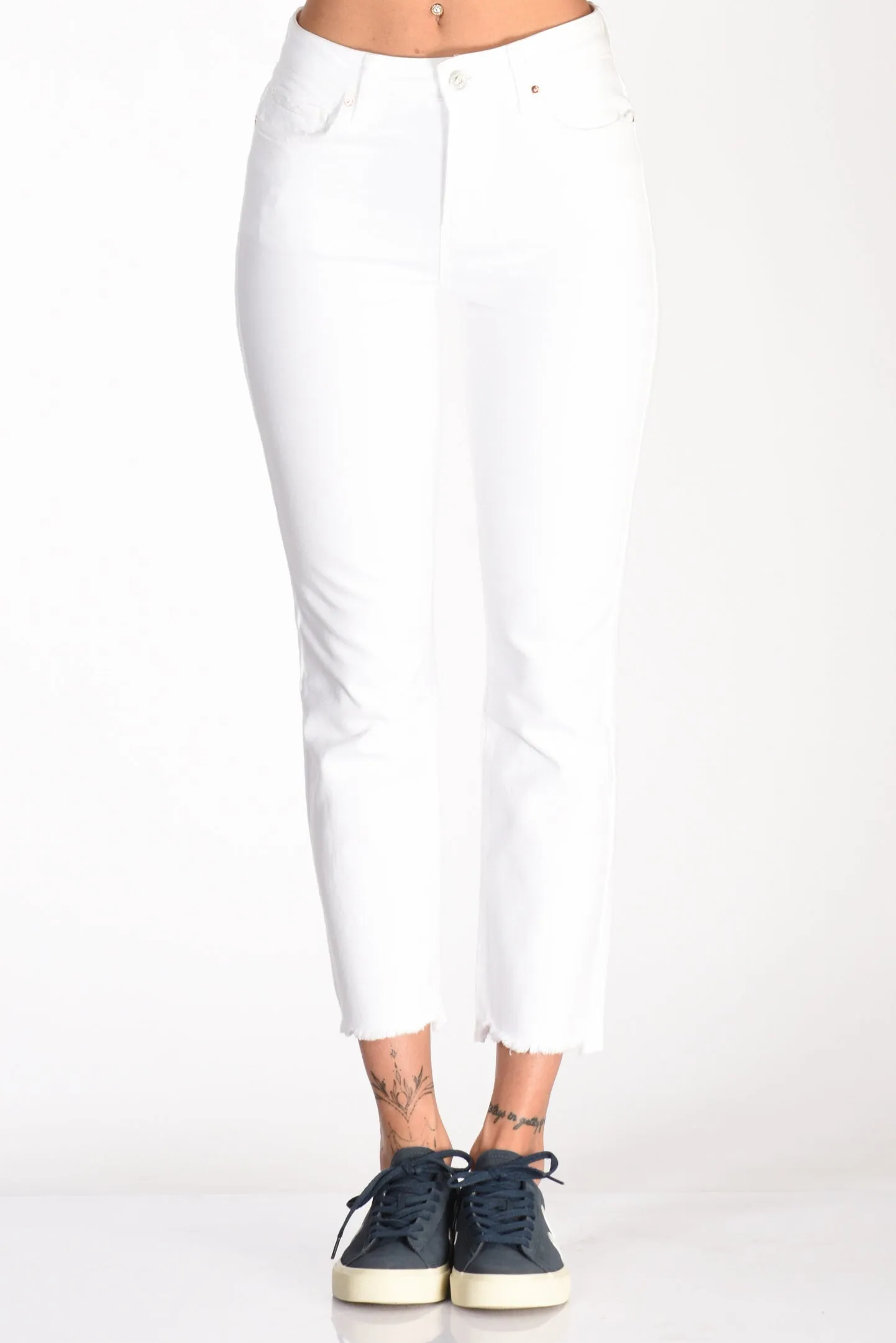 Paige Jeans Sigaretta Bianco Donna