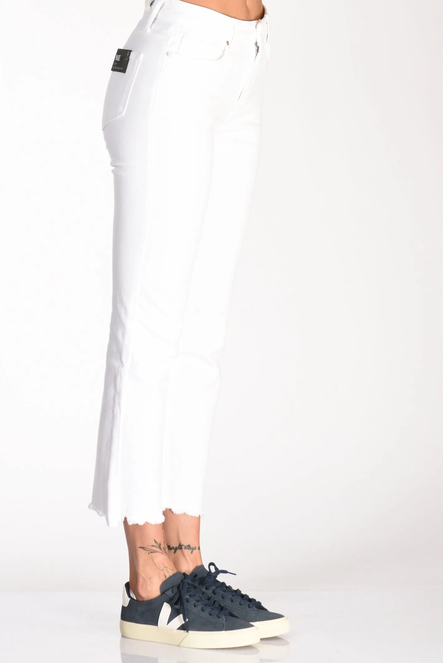 Paige Jeans Sigaretta Bianco Donna