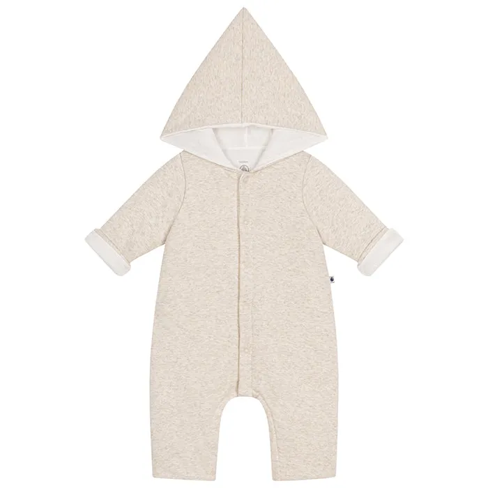 Petit Bateau Baby Padded Jumpsuit With Hood Montelimar Beige