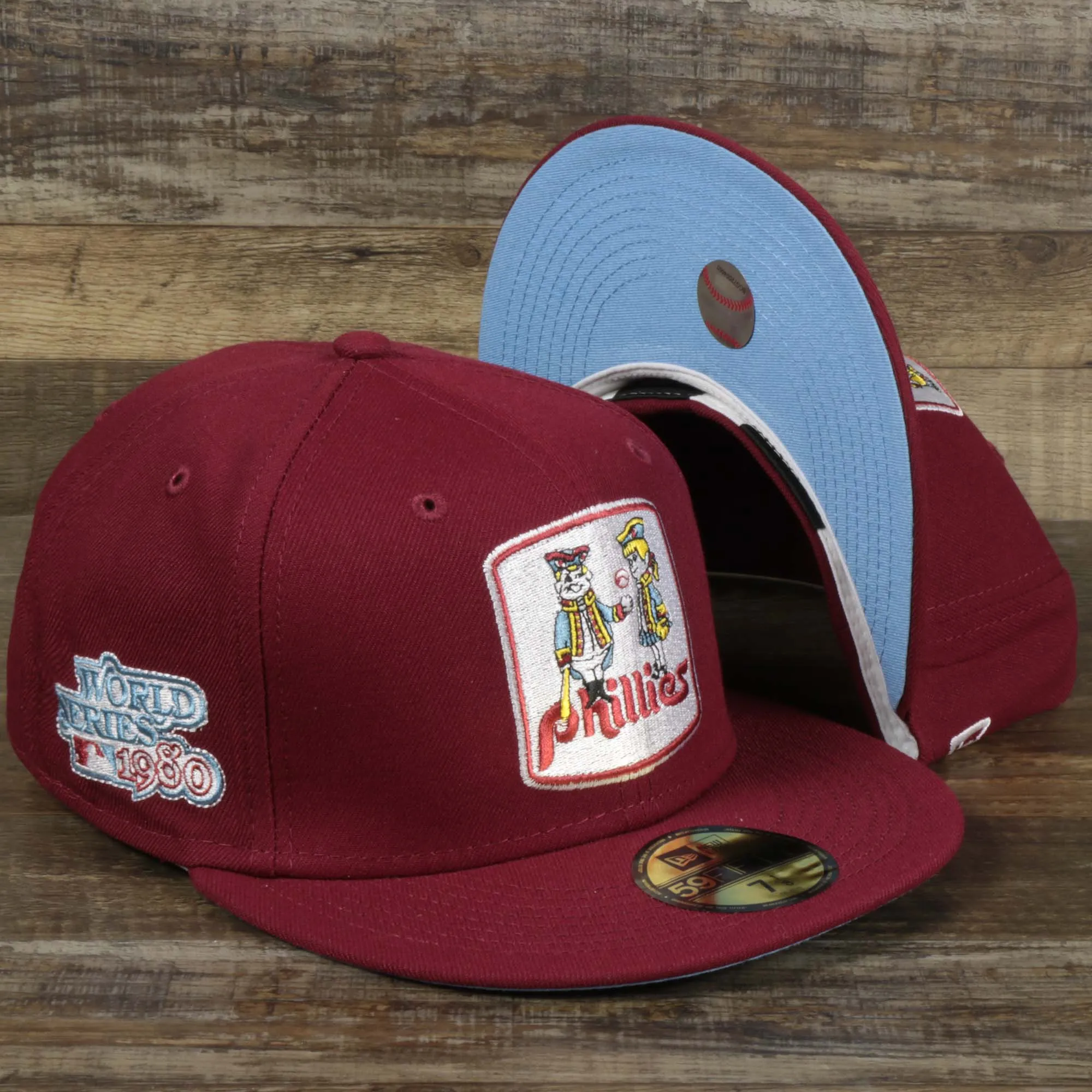 Phil and Phyllis Quakers Cooperstown 1980 World Series Retro Philadelphia Phillies 59Fifty Fitted Cap | New Era Cardinal