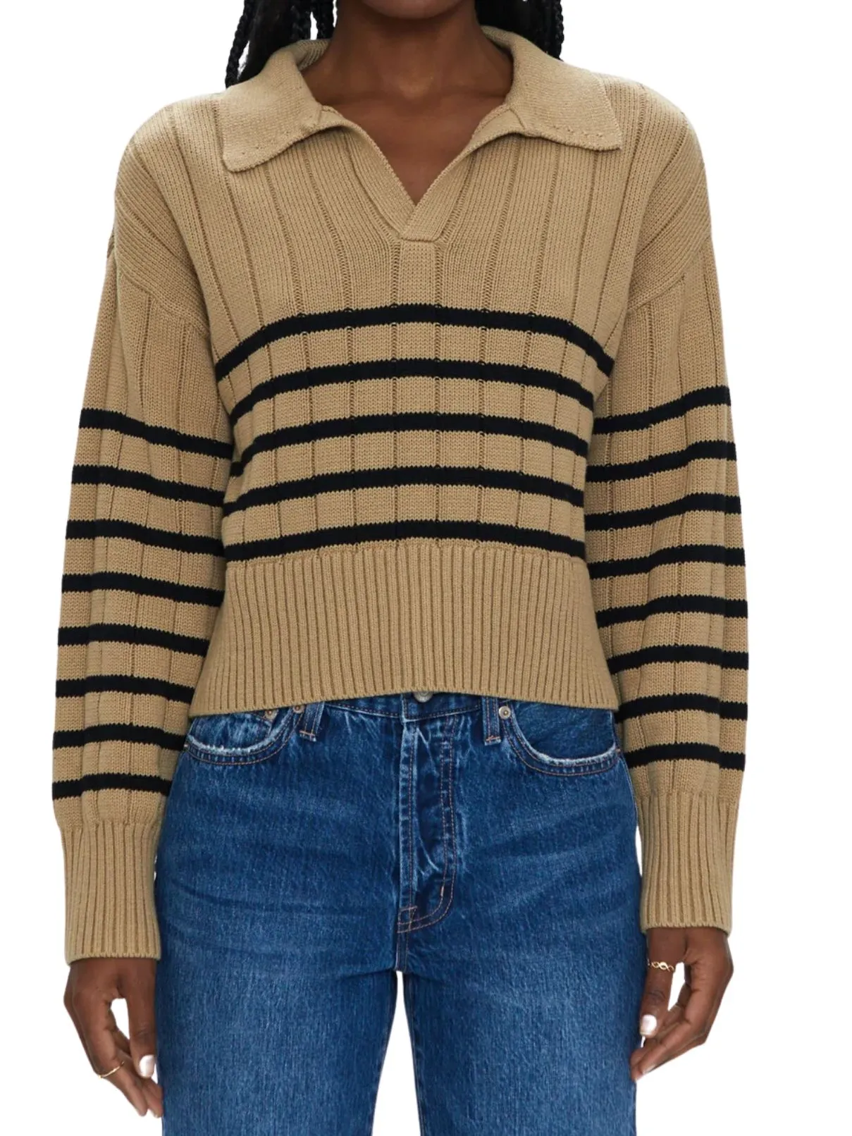 Pistola Arlo Sweater in Tan/Black Stripe