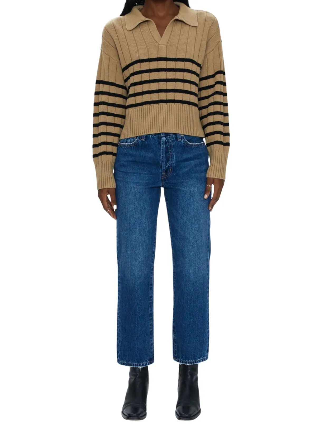 Pistola Arlo Sweater in Tan/Black Stripe