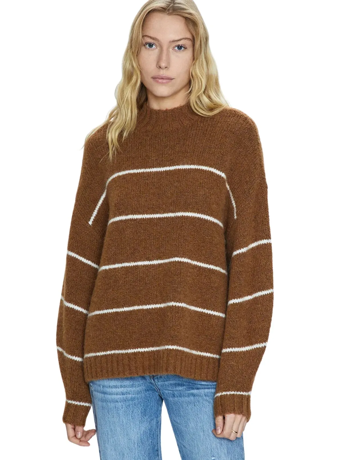 Pistola Carlen Stripe Oversized Sweater in Praline