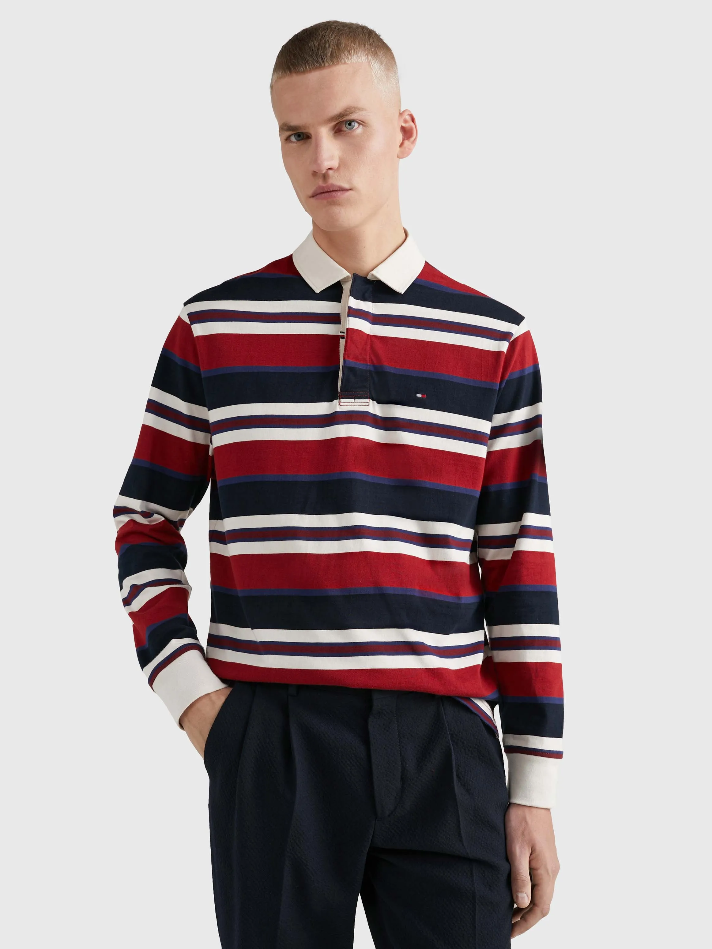 Prep Stripe Casual Fit Rugby Shirt | Sweatshirts & Hoodies | Tommy Hilfiger