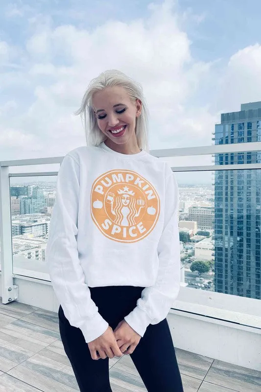 PUMPKIN SPICE GRAPHIC SWEATSHIRT PLUS SIZE