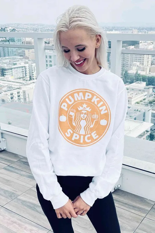 PUMPKIN SPICE GRAPHIC SWEATSHIRT PLUS SIZE