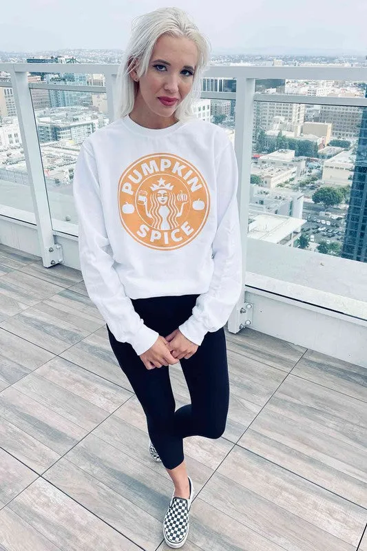 PUMPKIN SPICE GRAPHIC SWEATSHIRT PLUS SIZE