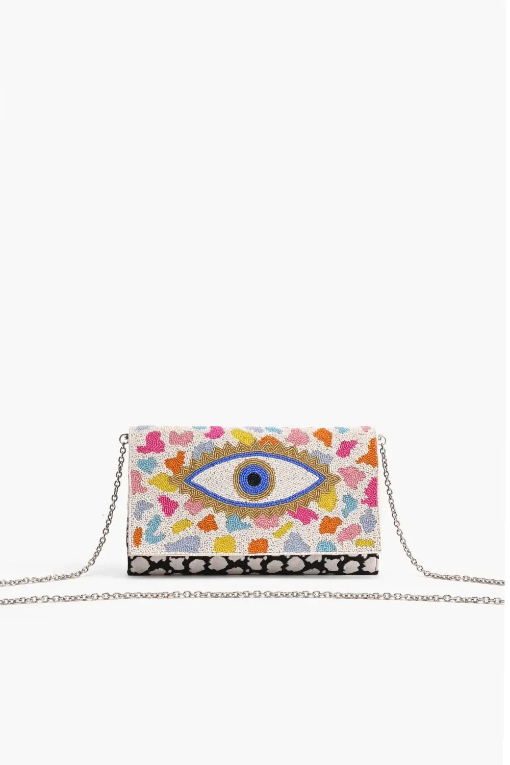 RAINBOW EVIL EYE BEADED CLUTCH