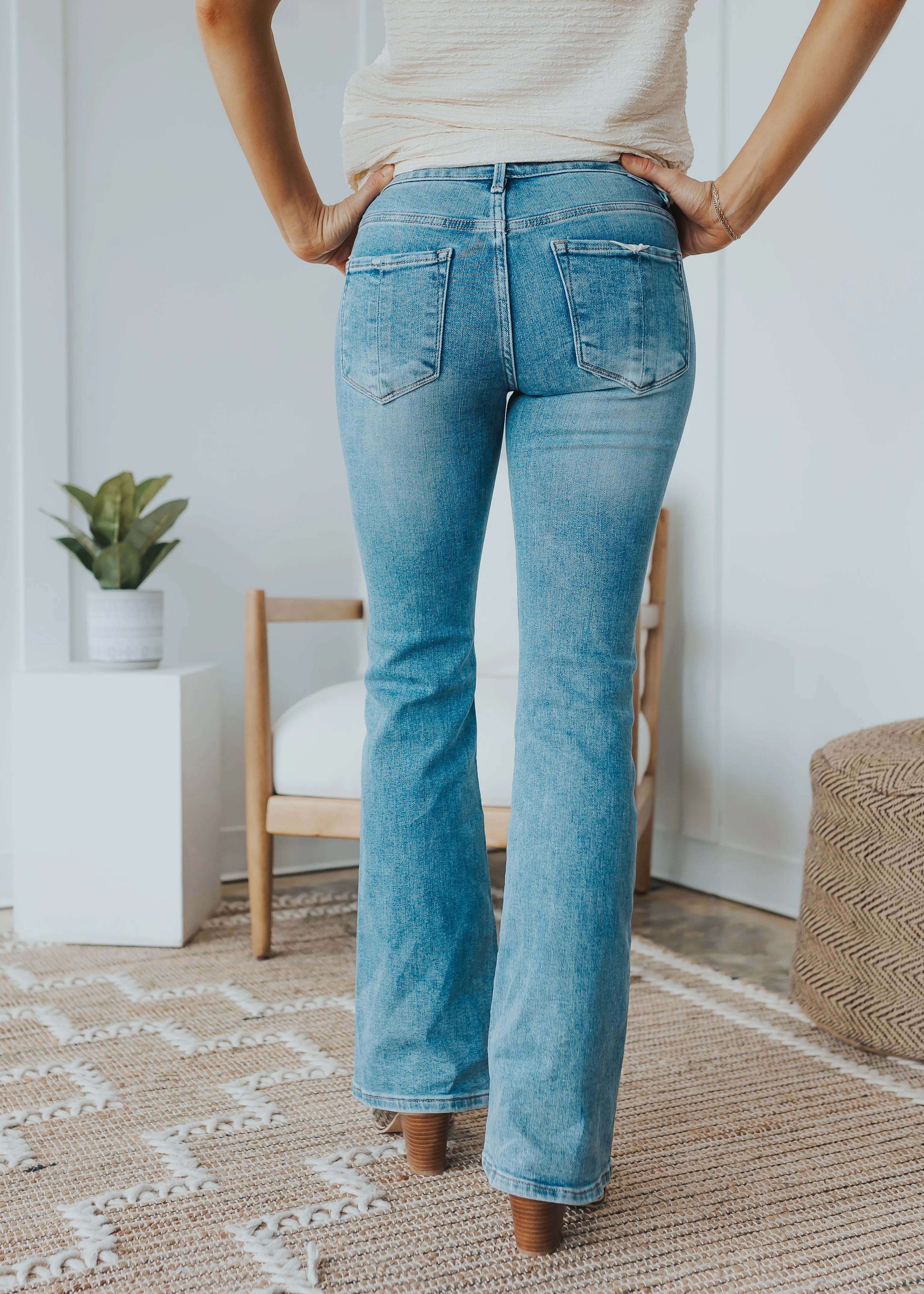 RISEN Mid Rise Flare Jeans