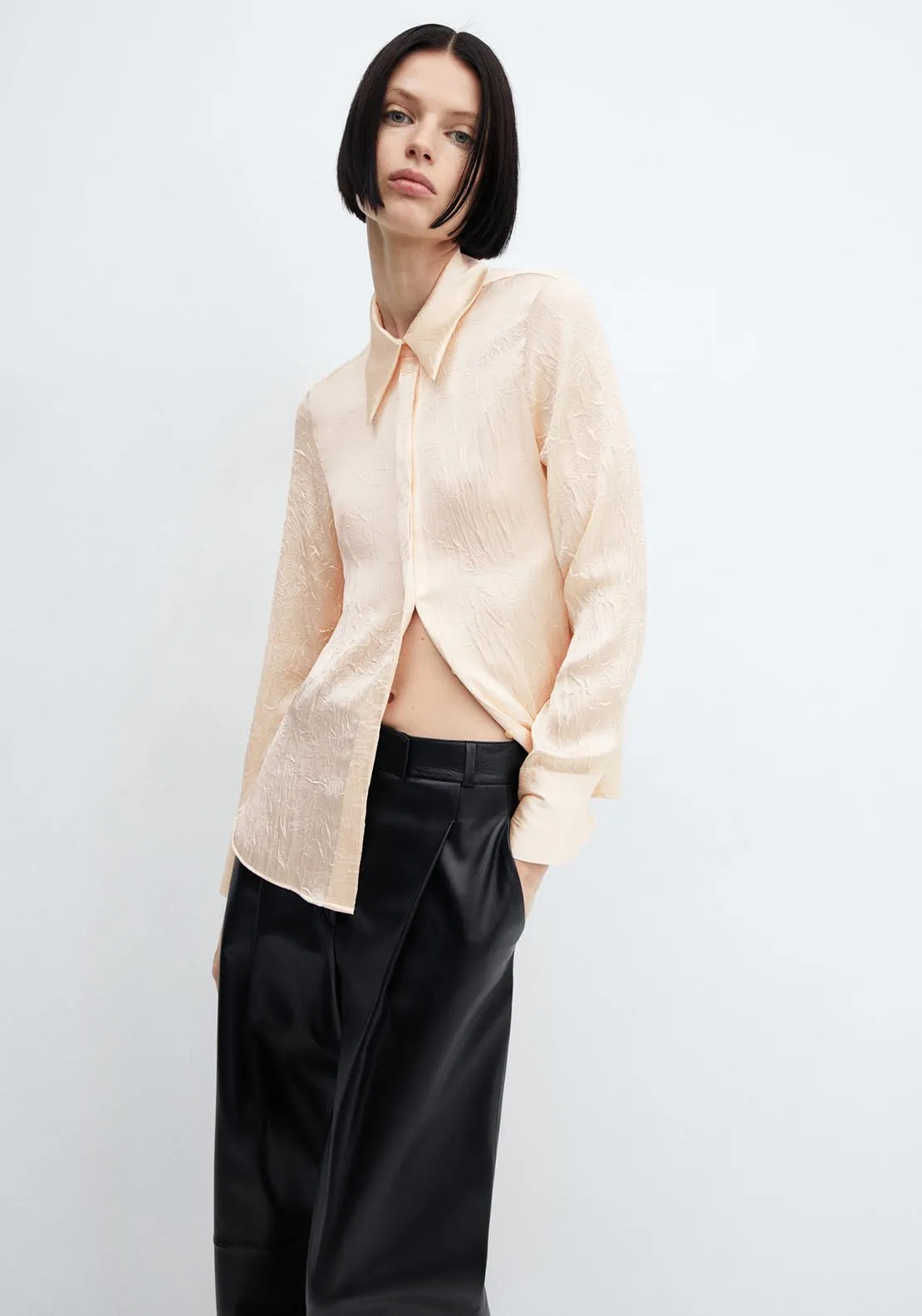 Satin textured shirt