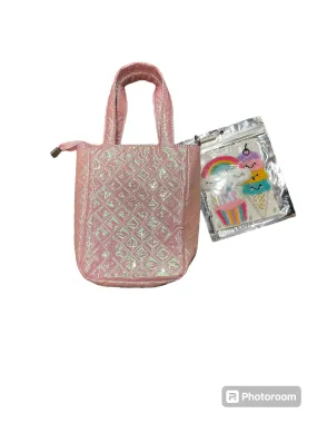 shimmer pink bag w/patch pack