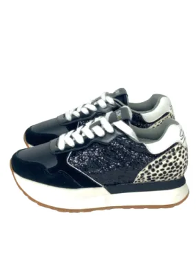 SNEAKERS NERE GLITTERATE Z42215 KELLY ANIMAL