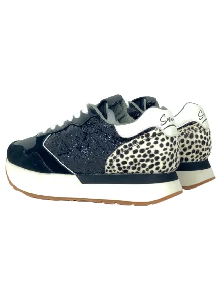 SNEAKERS NERE GLITTERATE Z42215 KELLY ANIMAL