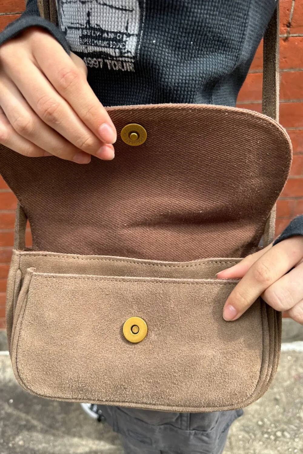 Suede Saddle Bag