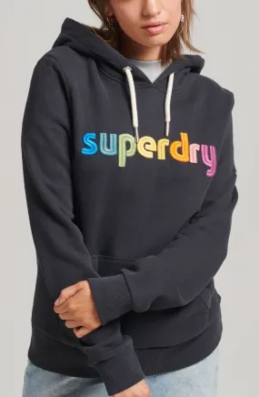 Superdry Womens Rainbow Logo Hooded Sweatshirts Richest