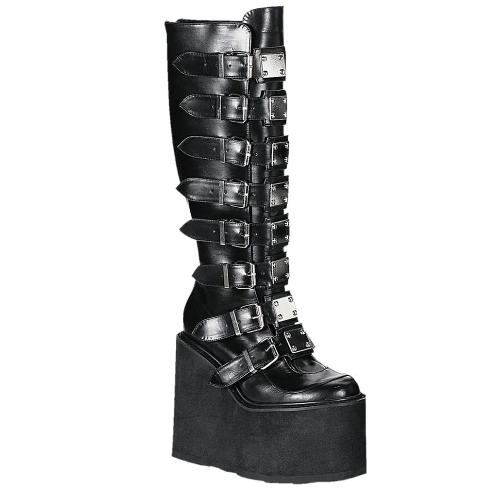 Swing-815 Knee High 8 Buckle Platform