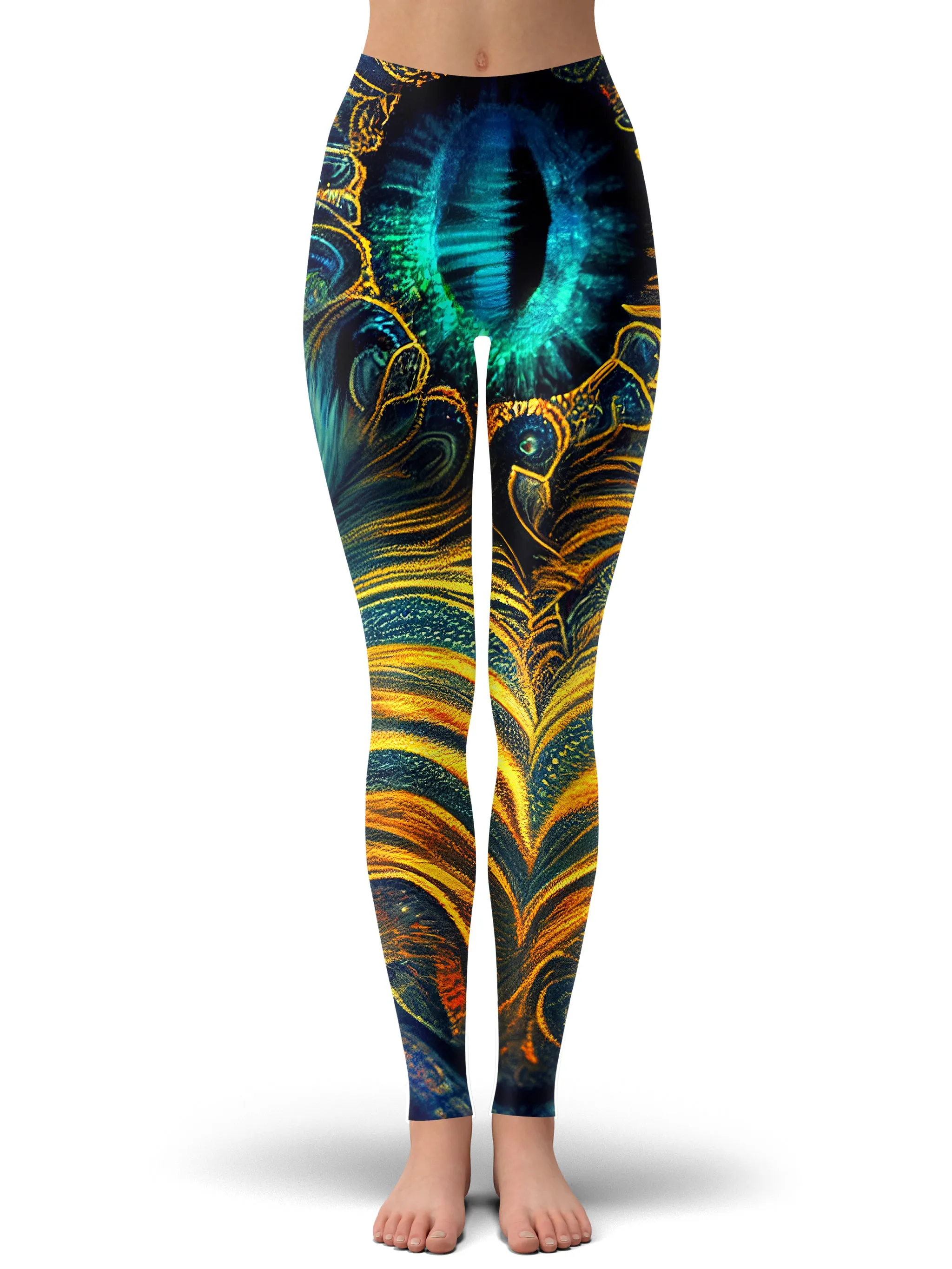 Tiger Eyes Psychedelic Zip-Up Hoodie and Leggings Combo