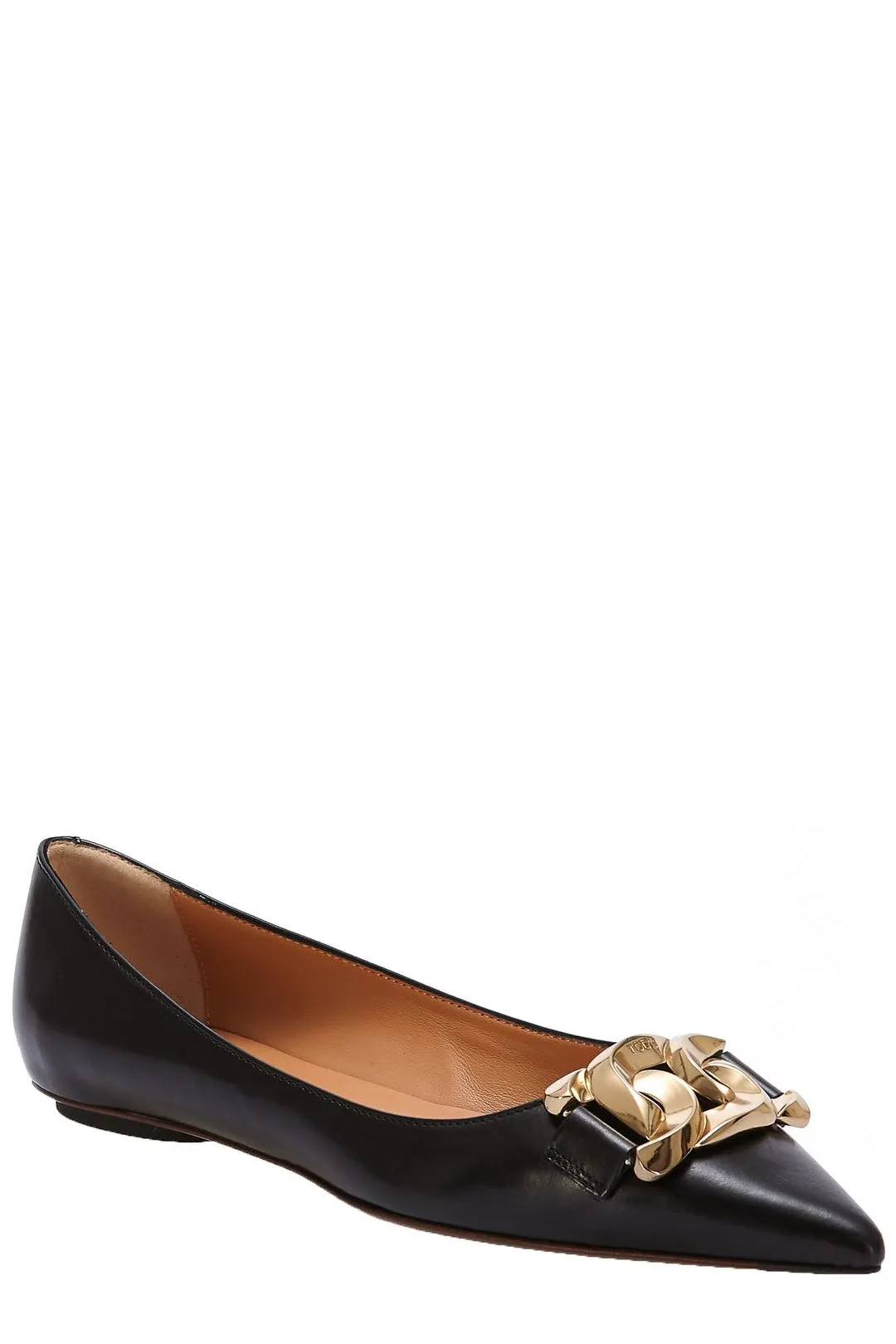 Tod's Chain Link Pointed Toe Flat Shoes