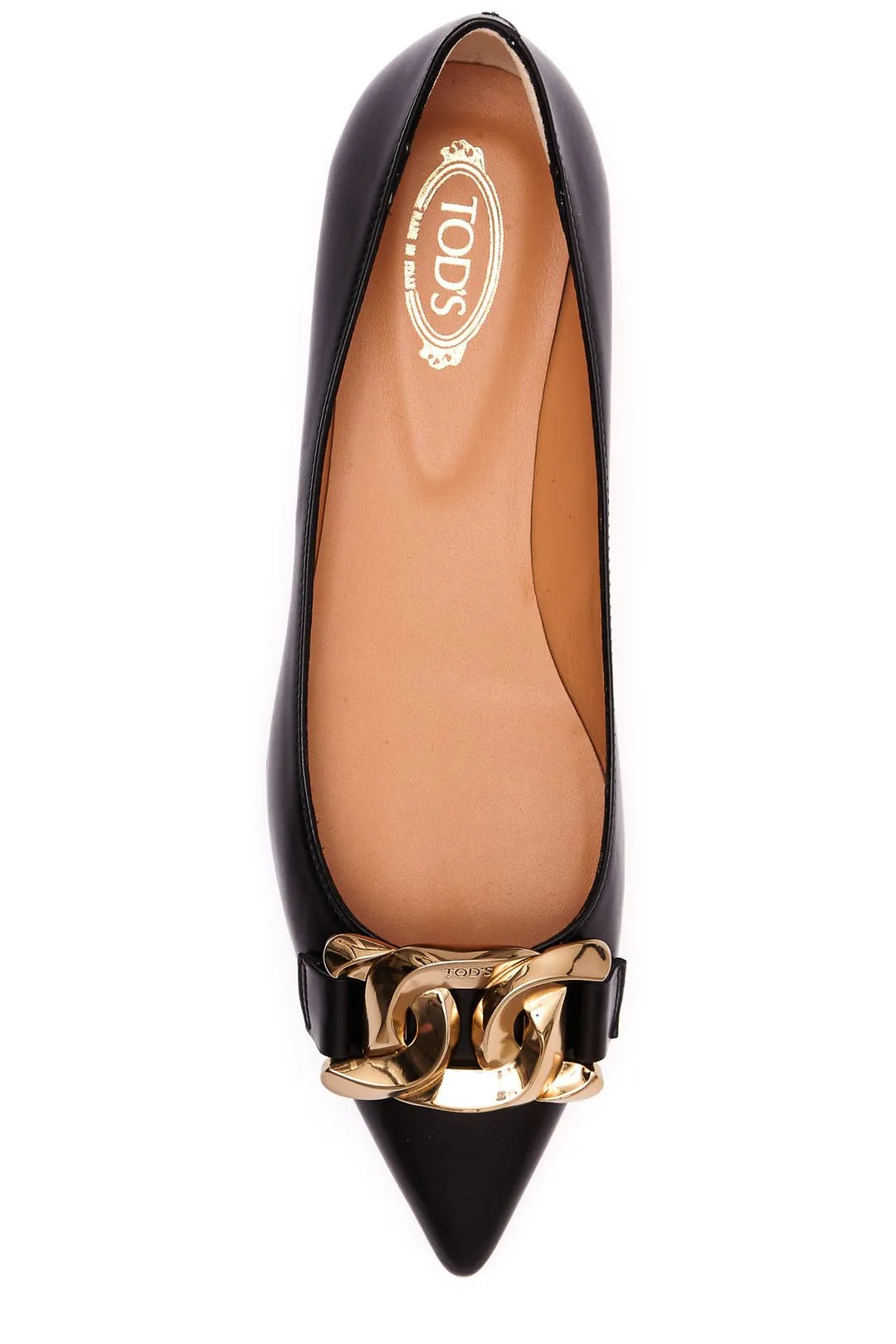 Tod's Chain Link Pointed Toe Flat Shoes