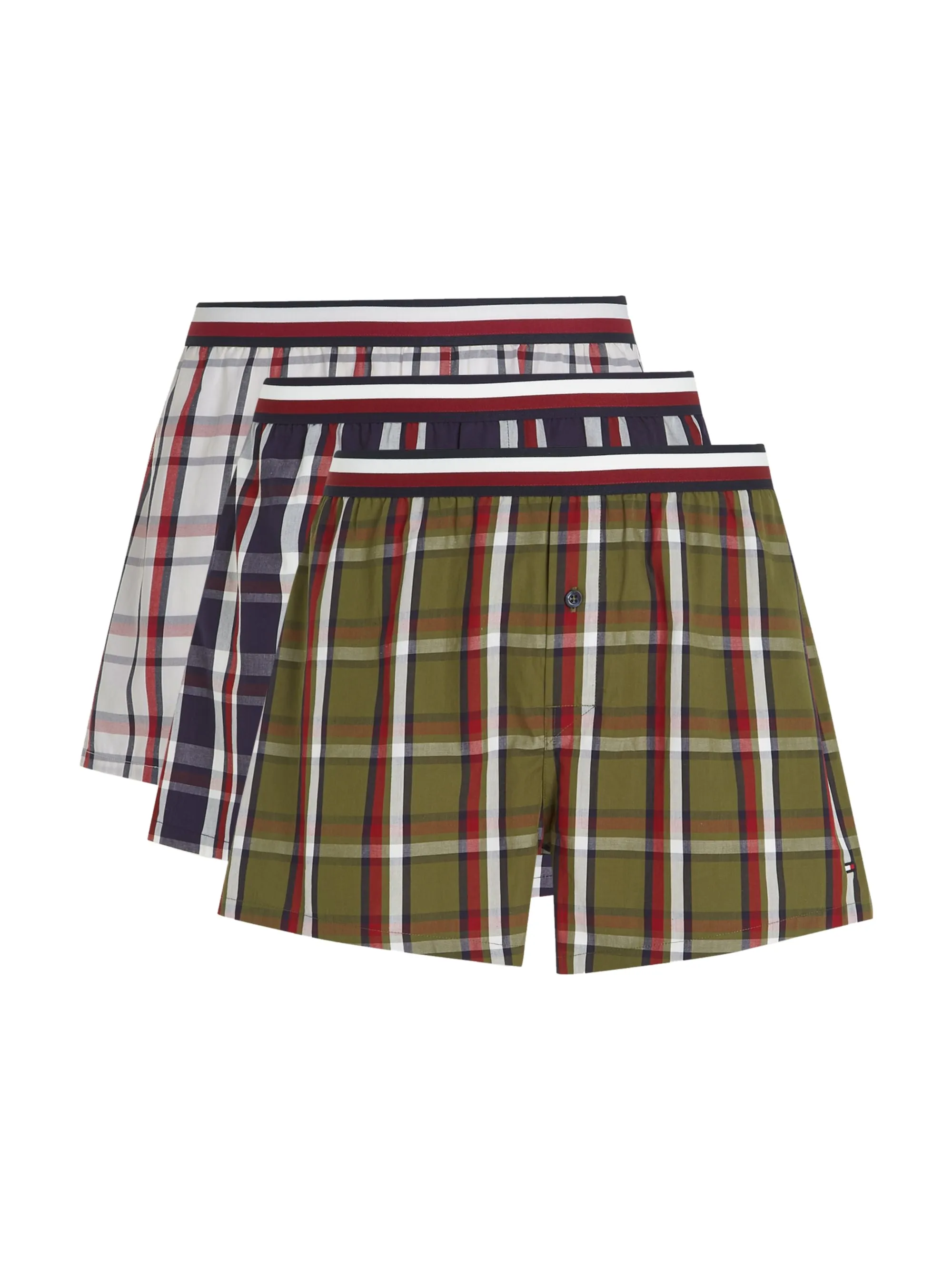 Tommy Hilfiger Mens Woven Check Boxer Shorts (3-Pack)